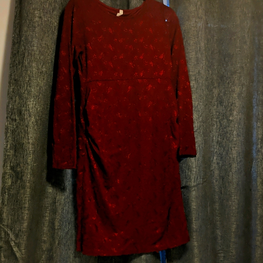 COPY - Pink Blush Maternity Burgundy Lace Dress